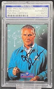 Proline Portraits 1991 certificado ADN automático Don Shula Dolphins - Imagen 1 de 2