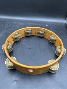 Vintage Ludwig USA Holz Tamburin 10“ Rahmen, Messing Jingles. - Bild 1 von 9