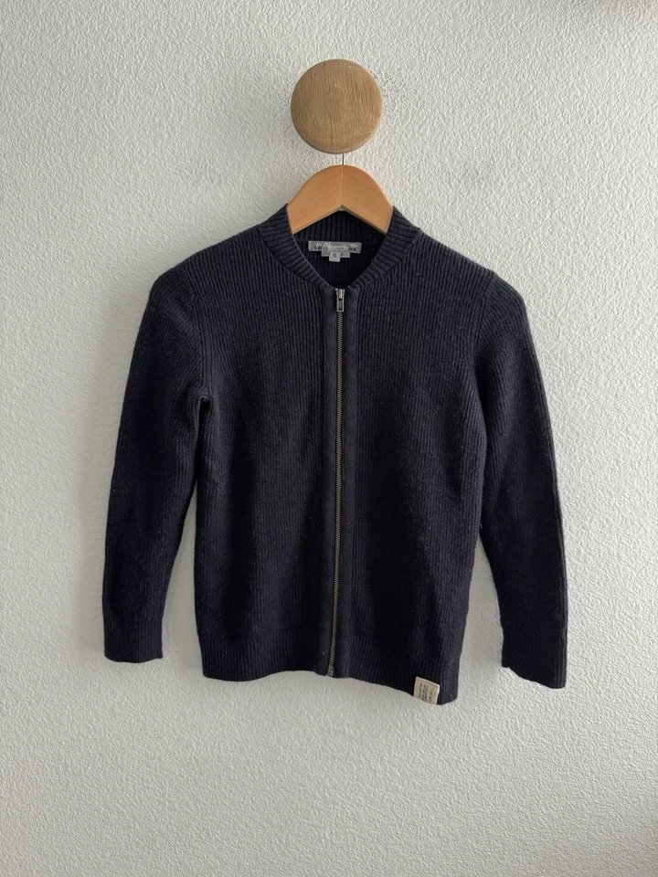 Bonpoint Kids Navy Full Zip Wool Jacket Size 6 Years Old *Small Hole* - Image 1 of 4