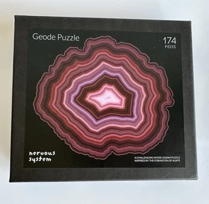 Geode Wooden Puzzle Nervous Systems 174 Piece Agate Red Purple Complete - Picture 1 of 4
