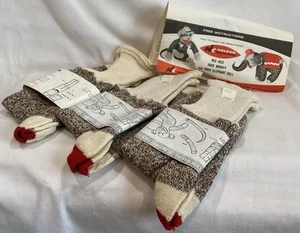 Nelson Rockford rote Fersensocke Affe Elefant neu aus altem Lagerbestand 3 Paar und Richtung offene Packung - Bild 1 von 5