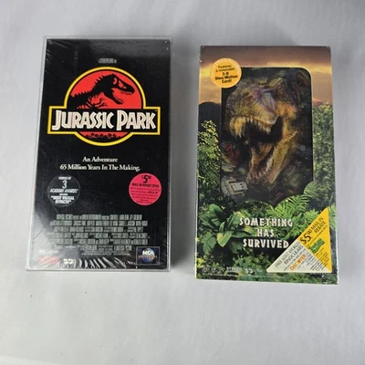 Jurassic Park 1 &2 Vhs New Sealed Jello And 3-D Edition Watermarks  - Immagine 1 di 4