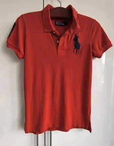 Vintage Red Ralph Lauren Polo T- Shirt, Short Sleeve, Big Pony - Picture 1 of 10