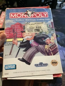 Sega Genesis Monopoly 1992 Box with Instruction Manual - Picture 1 of 13