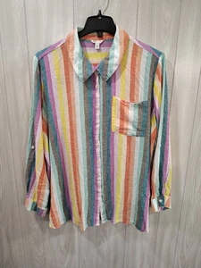 Lebendiges buntes Damen Langarmshirt Übergröße 26 / 28 W Kreuzfahrt Urlaub - Bild 1 von 7