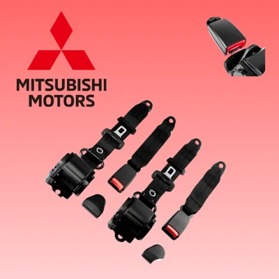 For All Mitsubishi Rear Seat Belt Adjustable Retractable 2 Pack Universal - Image 1 of 4