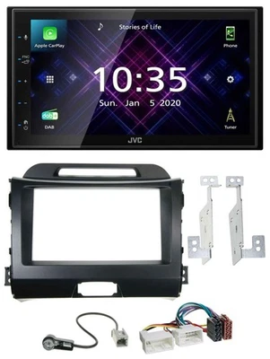 JVC DAB 2DIN MP3 Bluetooth USB Autoradio für Kia Sportage 3 10-15 SL schwarz - Bild 1 von 4