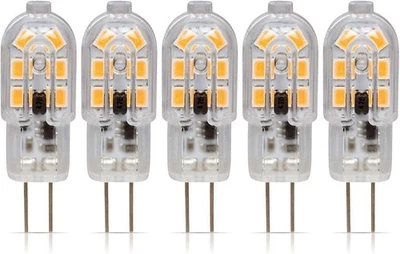 [5 Pack] LED G4 1.5W T4 20W Replacement JC Bi-Pin Base 12V 3000K Soft White - Image 1 of 4