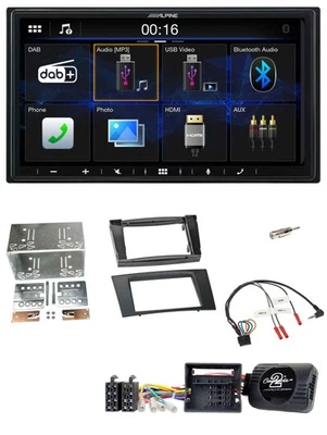 Alpine Bluetooth 2DIN Lenkrad DAB USB Autoradio für Mercedes E-Klasse S211 2008- - Bild 1 von 4