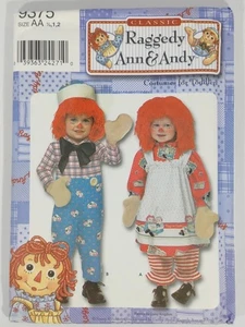 Simplicity Pattern 9375 Raggedy Ann & Andy Costume Toddler Size 1/2, 1, 2 Uncut  - Picture 1 of 3