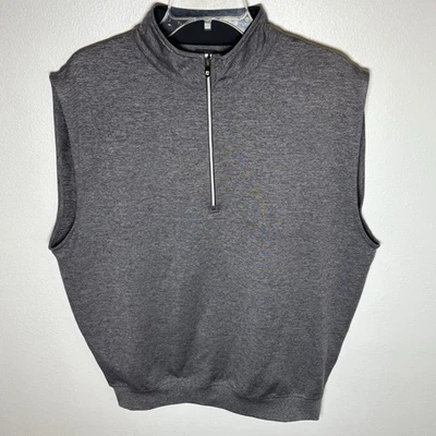 FootJoy FJ Men's M Vest 1/2 Zip Performance Heathered Gray Golf Gathered Waist - Image 1 of 4