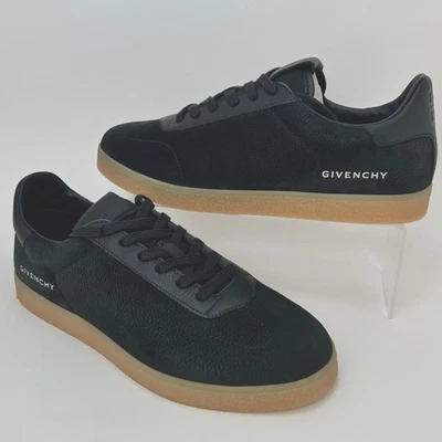 Tênis Givenchy Town masculino baixo nobuck e couro preto bronzeado tamanho 40 - Imagem 1 de 4