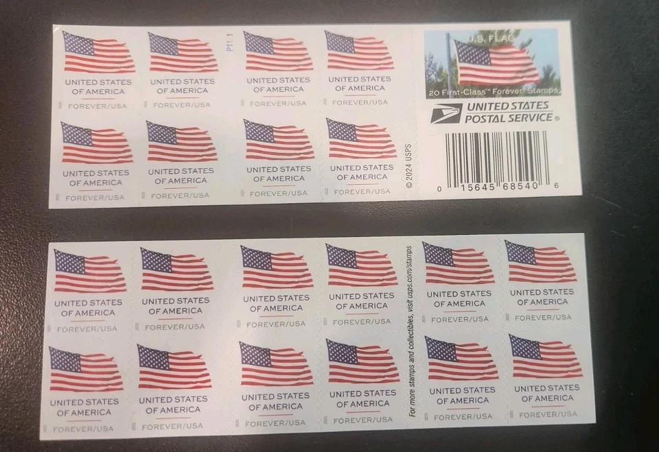 USPS Forever Stamps Banderas de EE. UU." Folleto de 20 estampillas Foto 1 de 1
