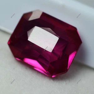 9.80 Ct Natural Ruby HOT PINK Emerald Shape CERTIFIED Loose Gemstone Ring Size - Picture 1 of 7