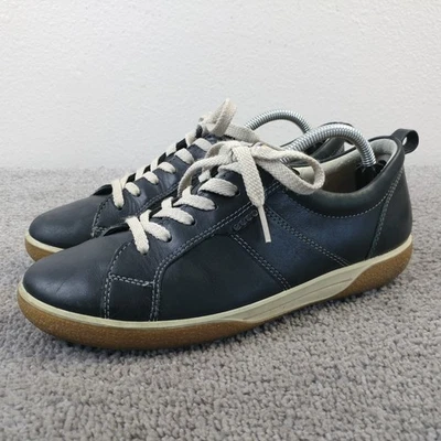 Ecco Chase II Womens Size 37 EU Shoes Black Leather Low Top Lace Up Sneakers - Image 1 of 4