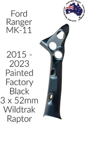 Triple Gauge Pillar Pod to suit PX MK11 RANGER 3 x 52mm PAINTED Factory Black - Picture 1 of 3