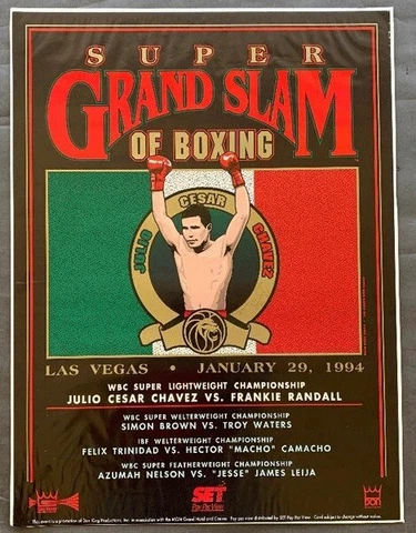 Julio Cesar Chavez Vs  Frankie Randall, Trinidad Vs Camacho Boxing Fight Poster Cover