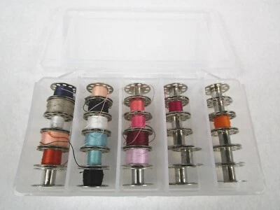 BOBBINS (30) Pre-owned Metal CLASS 15 Flat (10 Hole) #2518,  Case, Thread - Image 1 of 4