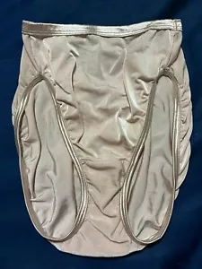 Vintage Vanity Fair Brief Gold Hi Cut Nylon Panties Shimmer Size 7 Second Skin - Picture 1 of 6
