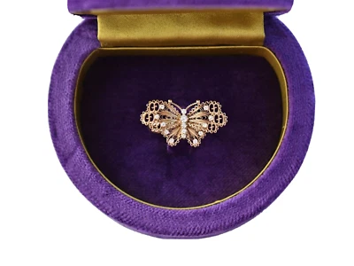 🆕️GUCCI Le Marché des Merveilles MARIPOSA GG Motivo ORO 18K Anillo DIAMANTE 5,75 Foto 1 de 4