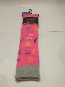 Calcetines SUMONA Damas Talla 9-11 Hasta la Rodilla Notas Musicales Novedad Moda  - Imagen 1 de 8