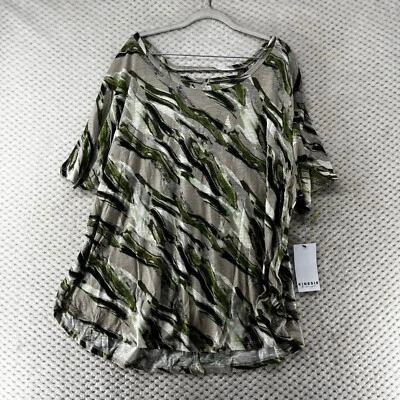 Kinesis Active T-Shirt Cool Wave Print Breathable Top Extended Sizing 3X - Image 1 of 4