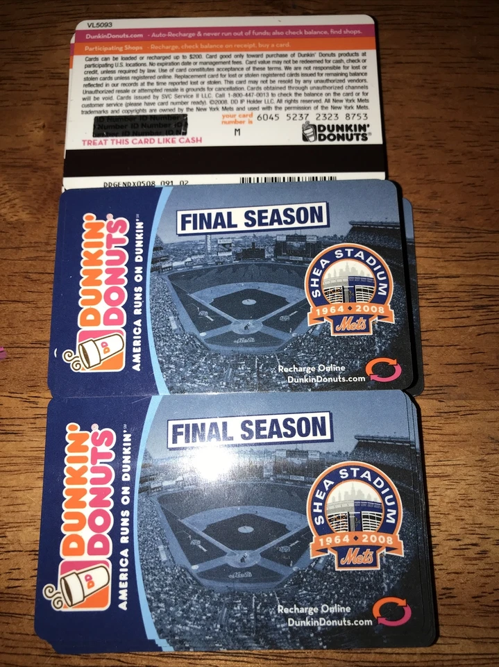 Dunkin Donuts New York’s Mets Final Season At Shea Stadium New Unused, Gift Card - Image 1 of 2