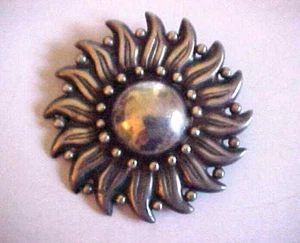 Hector Aguilar große Brosche 940 Silber Sonnenblume - Bild 1 von 3