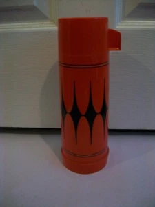 Bottiglia vintage Aladdin Vanguard rosso nero diamante 1 pinta caffè thermos plastica - Foto 1 di 6
