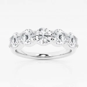 2ct 14k Gold Round Diamond 5 Stone Lab-Grown Anniversary Ring.  - Picture 1 of 5