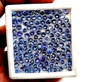 Natural Tanzanite Round Cut Loose Gemstone Lot 19 Pcs 4.50 MM 7 CT - Picture 1 of 5
