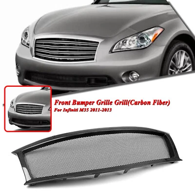Carbon Fiber Car Front Bumper Grille Grill For Infiniti M35 M37 M56 2011-2013 - Image 1 of 4