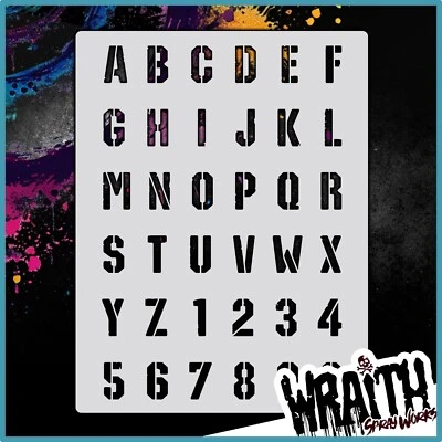 Army Font #1 - Reusable Airbrush Stencil Template - Image 1 of 4