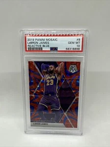 Panini Mosaic Lebron James Reactive Blue Prizm #8 2019-20 PSA 10 Lakers gema como nueva - Imagen 1 de 2