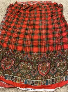 6 yds JBJ FABRIC Paisley print Clothing Red Checks 40 Inches Wide - Picture 1 of 7