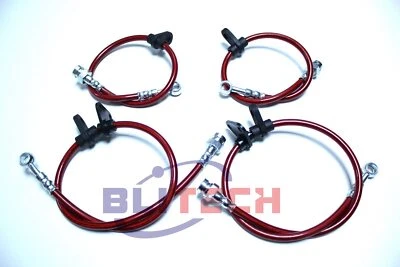 Líneas de freno trenzadas delanteras y traseras de acero inoxidable para Honda CRX Si 1988-1991 1,5 L 1,6 L  Foto 1 de 4