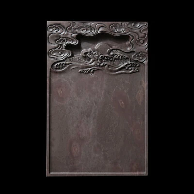 Tinta de piedra de tinta de onda de mar tallada a mano piedra original natural China Huizhou de 8" Foto 1 de 4