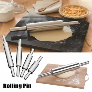 Stainless Rolling Pin Non-stick Pastry Dough Roller Baking Kitchen Tools - Foto 1 di 17