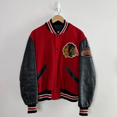 Authentic Vintage Chicago Blackhawks DeLong NHL Hockey Varsity Jacket - Image 1 of 4