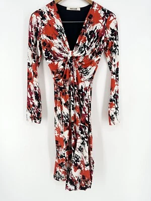 Roberto Cavalli Abstract Thistle Print Lycra Dress 38 S EUC - Image 1 of 4