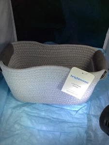 Brightroom 12" Light Gray Decorative Coiled Oval-Shaped Rope Storage Basket - Picture 1 of 2