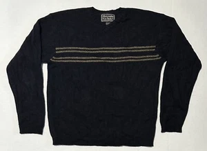 VINTAGE Abercrombie & Fitch Sweater Mens Large Lambswool Navy Striped - Picture 1 of 7