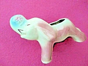 Vintage 40er Shawnee Keramik🍃🌸Elefant~Trunk Up mit Blumen Up for Good Luck🌸🍃 - Bild 1 von 8