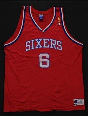 Rare VTG CHAMPION Julius Erving Philadelphia 76ers Sixers Gold Jersey 80s 90s 52 - Image 1 of 4