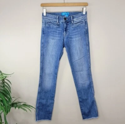 M.i.H | Jeans Paris tiro medio recortados ajustados dobladillo crudo, talla 24 Foto 1 de 4