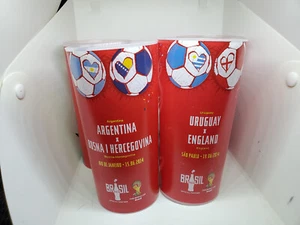 Lot of 4 FIFA World Cup 2014 Coca Cola Plastic Cups Brazil WC Cup - Picture 1 of 2