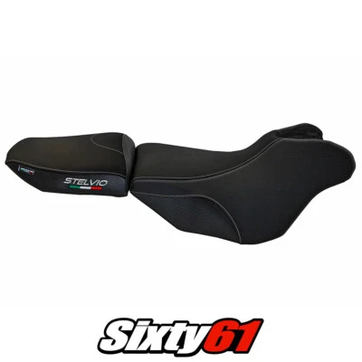 Cubierta de asiento Tappezzeria negra Moto Guzzi Stelvio 1200 2008-2013 2014 2015 2016 Foto 1 de 4