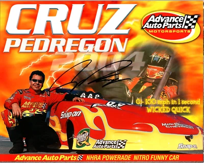 2004 年 NHRA Cruz Pedregon 手工签名 10X8 Cardstock Bio Nitro 有趣汽车 DR7 — 第 1/2 张图片
