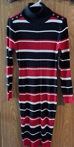 Vestido a rayas negro, rojo y blanco para mujer Juniors No Boundaries talla L 11-13 nuevo con etiquetas - Imagen 1 de 6