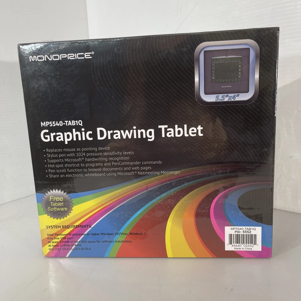 MONOPRICE MP5540-TAB1Q GRAPHIC DRAWING TABLET 5.5"x4" - Image 1 of 4